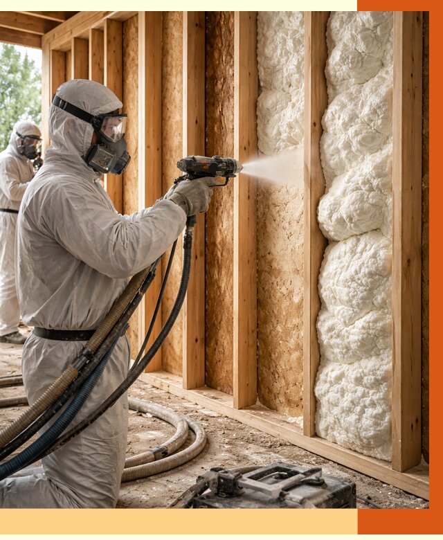 Утепление каркасного дома ППУ в Одинцово от 2900 руб./м2 — работа под ключ | ТепломастерДнц