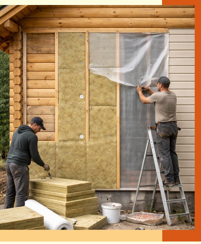 Утепление дома из бруса в Одинцово от 3884 руб./м2 — работы под ключ | ТепломастерДнц