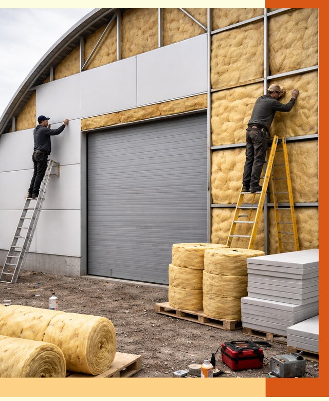 Утепление ангара пенополиуретаном в Одинцово от 7456 руб./м² — комплекс от ТепломастерДнц