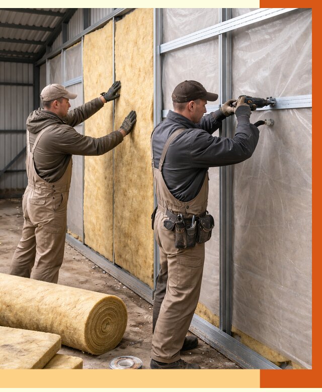 Утепление металлического ангара в Одинцово от 4919 руб/м2 — услуги под ключ | ТепломастерДнц