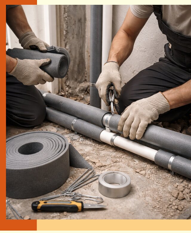 Утепление труб водоснабжения в Одинцово — монтаж и защита сети