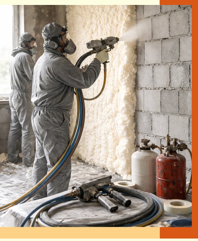 Утепление блочной стены ППУ в Одинцово от 4401 руб./м² — ТепломастерДнц