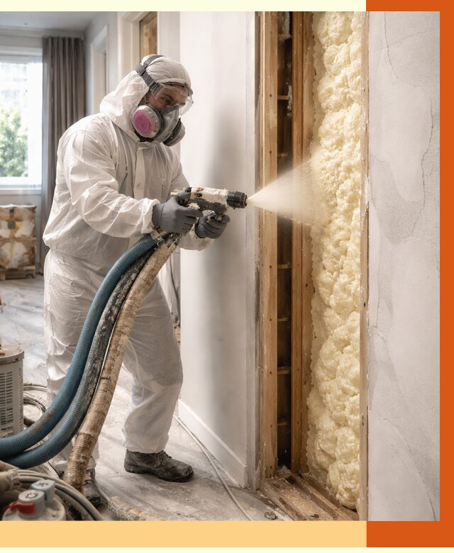 Межстеновое утепление ППУ в Одинцово от 2848 руб/м2 — межстенное утепление под ключ | ТепломастерДнц