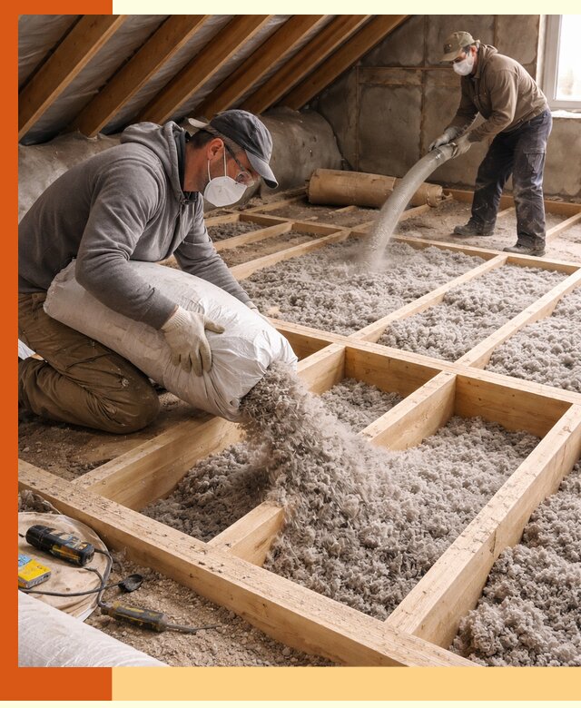 Заполнение полостей чердачного перекрытия в Одинцово качественно и надёжно