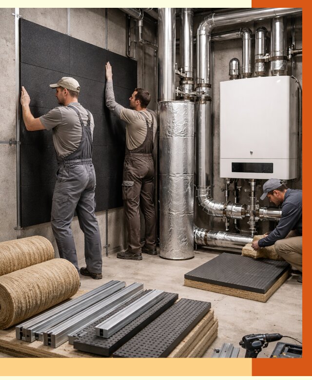 Шумоизоляция котельной в Одинцово от 6731 руб. под ключ | Профессиональная звукоизоляция — ТепломастерДнц