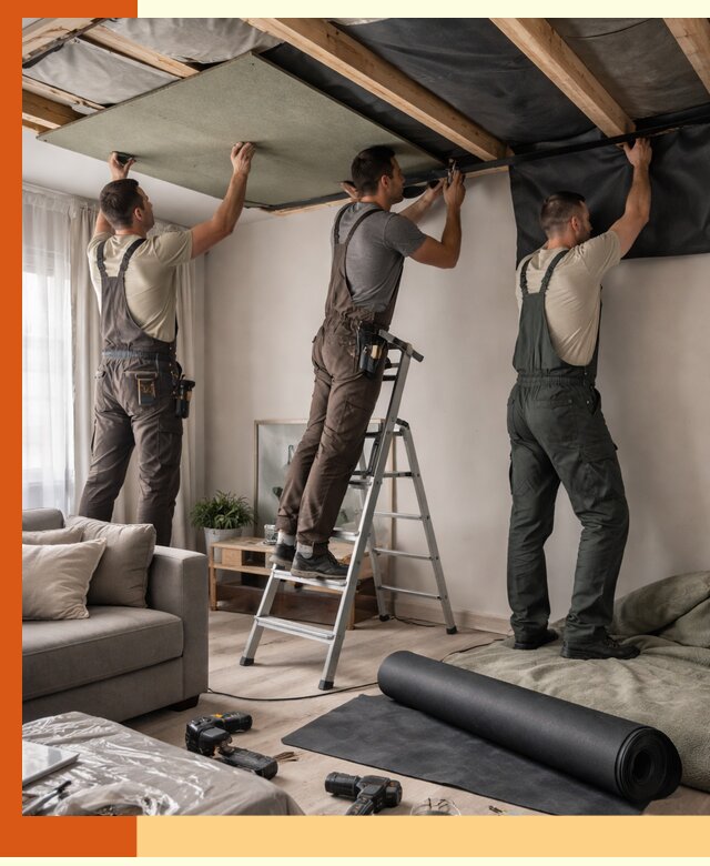 Шумоизоляция потолка в Одинцово — профессиональное устранение шумов