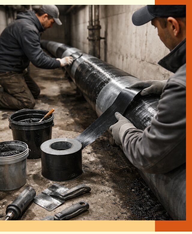 Гидроизоляция труб в Одинцово от 2589 руб. — профессиональная герметизация | ТепломастерДнц